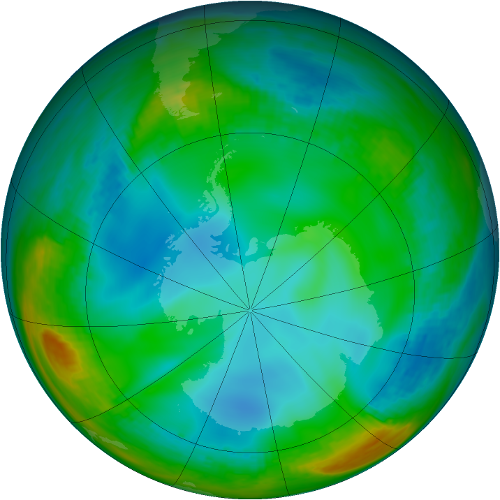 Antarctic ozone map for 11 June 1982